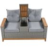 [Not allowed to sell to Wayfair]Outdoor Comfort Adjustable Loveseat; Armrest With Storage Space With 2 Colors; Suitable For Courtyards; Swimming Pools