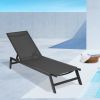 Outdoor Chaise Lounge Chair; Five-Position Adjustable Aluminum Recliner; All Weather For Patio; Beach; Yard;  Pool