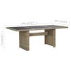 Patio Dining Table Brown 78.7"x39.4"x29.1" Glass and Poly Rattan