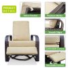 Outdoor Patio Rattan Wicker Swivel Recliner Chair;  Adjustable Reclining Chair 360Â¬âˆž Rotating with Water Resistant Cushions