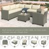 Patio Furniture Set, 5 Piece Outdoor Conversation Set, with Coffee Table, Cushions and Single Chair