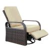 Outdoor Patio Rattan Wicker Swivel Recliner Chair;  Adjustable Reclining Chair 360Â¬âˆž Rotating with Water Resistant Cushions