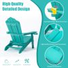 TALE Folding Adirondack Chair with Pullout Ottoman with Cup Holder;  Oversized;  Poly Lumber;   for Patio Deck Garden;  Backyard Furniture;  Easy to I