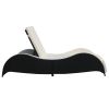 Sun Lounger with Cushion Poly Rattan Black