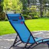 2PCS Set Chaise Lounges Outdoor Lounge Chair Lounger Recliner Chair For Patio Lawn Beach Pool Side Sunbathing