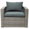 Patio Furniture Sets, 7-Piece Patio Wicker Sofa , Cushions, Chairs , a Loveseat , a Table and a Storage Box