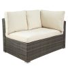 Patio Furniture Sets, 7-Piece Patio Wicker Sofa , Cushions, Chairs , a Loveseat , a Table and a Storage Box