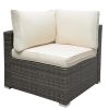 Patio Furniture Sets, 7-Piece Patio Wicker Sofa , Cushions, Chairs , a Loveseat , a Table and a Storage Box