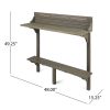 Caribbean Outdoor 3 Piece Acacia Wood Balcony Bar Set, Grey