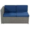 9 Piece Rattan Sectional Seating Group with Cushions and Ottoman, Patio Furniture Sets, Outdoor Wicker Sectional