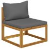 3 Piece Patio Lounge Set with Cushions Solid Acacia Wood