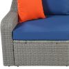 Patio Furniture Sets, 3-Piece Patio Wicker Sofa with Cushions, Pillows, Ottomans and Lift Top Coffee Table