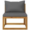 3 Piece Patio Lounge Set with Cushions Solid Acacia Wood