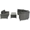 8-pieces Outdoor Wicker Round Sofa Set, Half-Moon Sectional Sets All Weather, Curved Sofa Set With Rectangular Coffee Table, PE Rattan Water-resistant