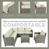 Patio Furniture Set, 5 Piece Outdoor Conversation Set, with Coffee Table, Cushions and Single Chair