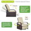 Outdoor Patio Rattan Wicker Swivel Recliner Chair;  Adjustable Reclining Chair 360Â¬âˆž Rotating with Water Resistant Cushions