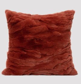 Modern Simple And Light Luxury Rust Red Crystal Cushion Pillow (Option: red square pillow-45x45cm without core)