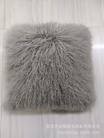 High-grade Fur Beach Wool Pillow (Option: Light Gray-45 X45cm Without Core)